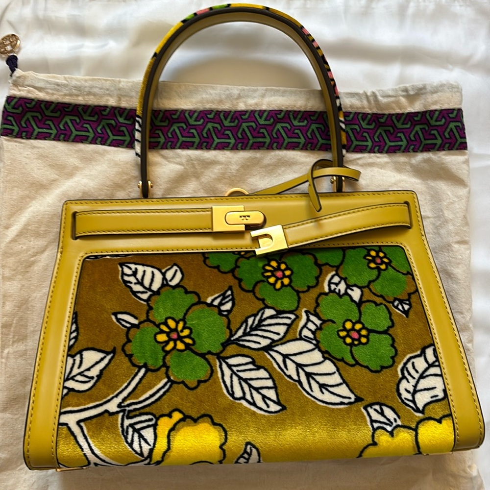 Tory Burch Lee Radziwill Printed Velvet Small Bag